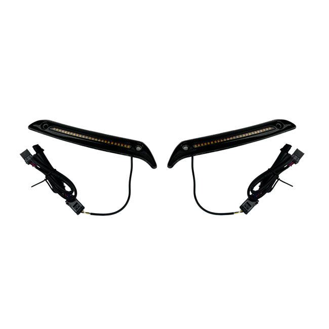 Custom Dynamics Led Windshield Trim, Gloss Black - 22+ Softail FXLRST Light Bars Led Custom Dynamics