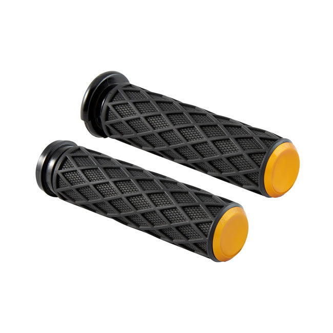 Arlen Ness Diamond Grips, Gold - 24+ Touring Grips Arlen Ness