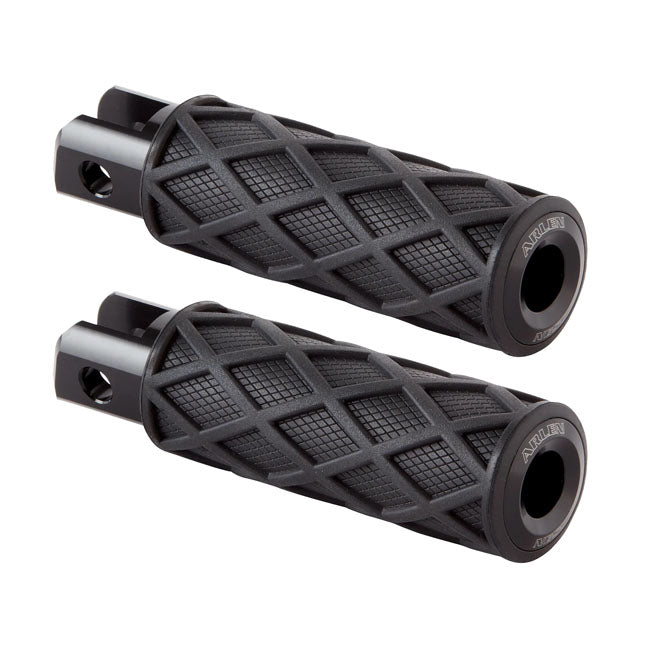 Arlen Ness Diamond Footpegs, Black - 18+ Softail (Front) Footpegs Arlen Ness