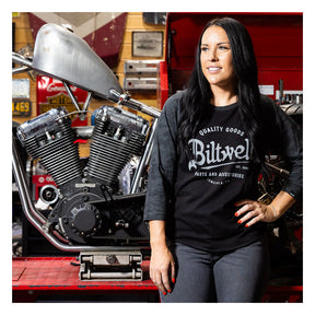 Biltwell Script baseball female shirt T-SHIRTS Biltwell