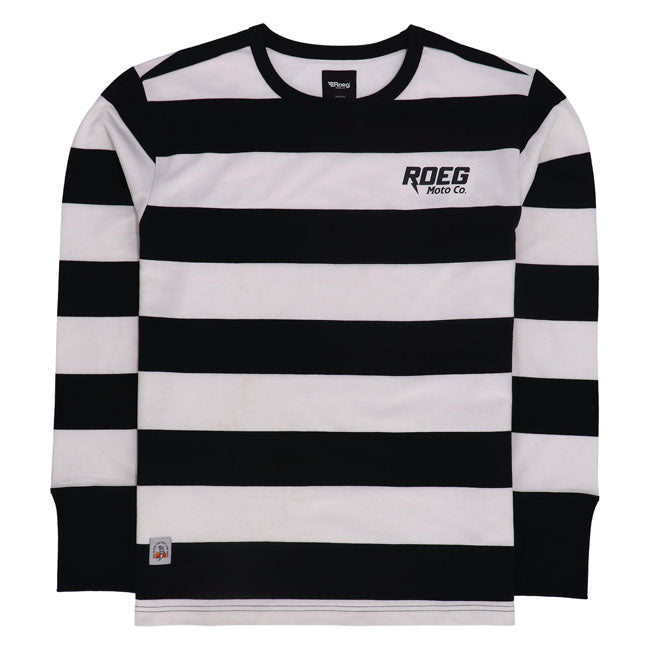 Roeg Ricky Stripe Jersey White/Black Sweatshirts Roeg