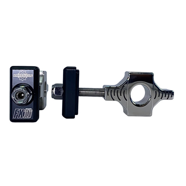 Bare Knuckle Performance, axle adjuster kit. FXD logo WHEEL AXLES ADJUSTERS Bare Knuckle Performance