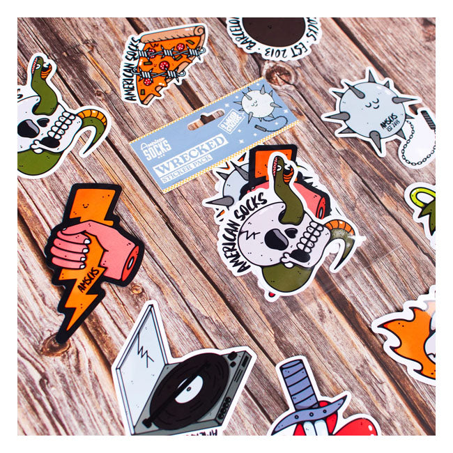 American Socks Wrecked Sticker pack STICKERS American Socks