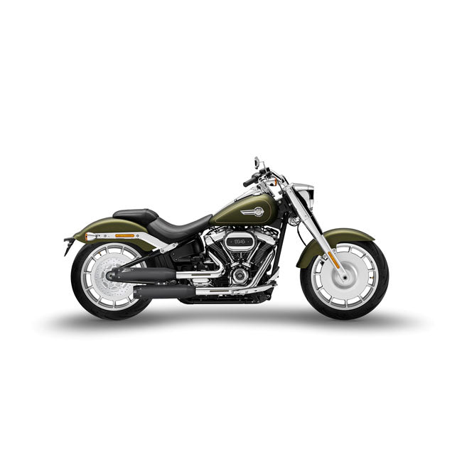 Zard Overlapped Slip On Muffler Hd Breakout Fat Boy M8 Black E4/E5 Exhaust Slip-Ons And Mufflers Zard