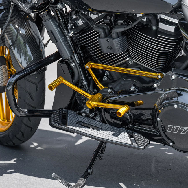 Arlen Ness Speedliner Foot Control Kit, Gold - Touring Shifter Rods And Parts Arlen Ness
