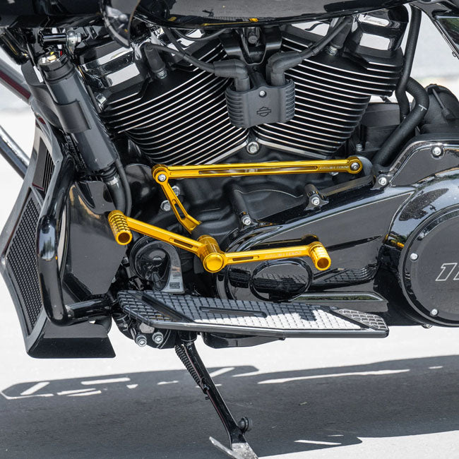 Arlen Ness Speedliner Foot Control Kit, Gold - Touring Shifter Rods And Parts Arlen Ness