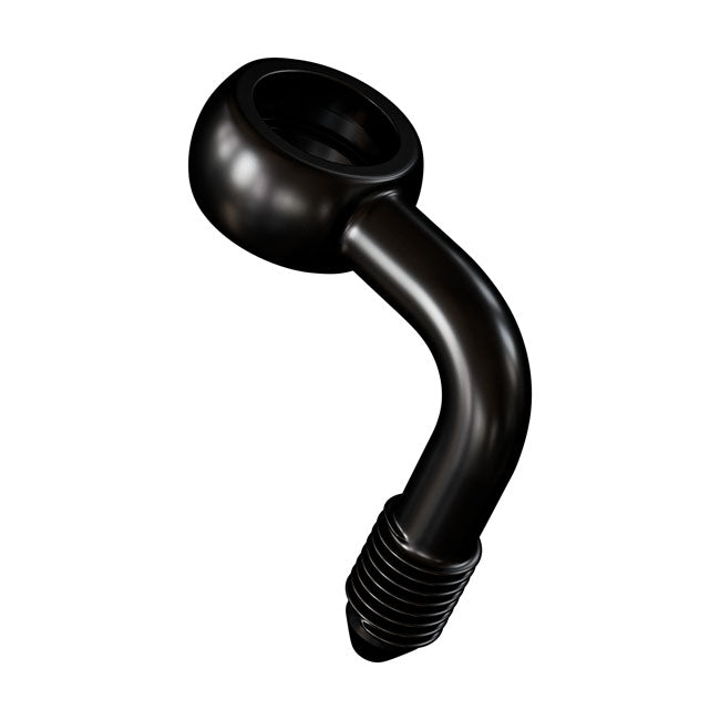 Goodridge, Slimline banjo fitting 3/8", 90 degrees. Black BANJO BOLTS Goodridge