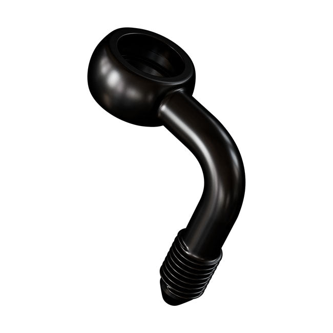 Goodridge, Slimline banjo fitting 7/16", 90 degrees. Black BANJO BOLTS Goodridge