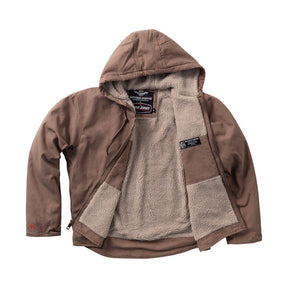 West Coast Choppers "Frontier" Sherpa Lined Canvas Workjacket - Brown Jackets Male West Coast Choppers