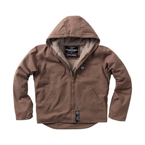 West Coast Choppers "Frontier" Sherpa Lined Canvas Workjacket - Brown Jackets Male West Coast Choppers S