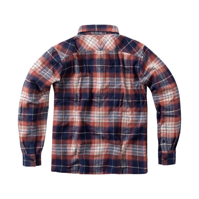 West Coast Choppers Rigid Flannel Shirt - Orange & Brown Shirt West Coast Choppers S
