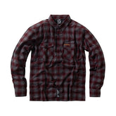 West Coast Choppers Rigid Flannel Shirt - Burgundy & Grey Shirts West Coast Choppers S