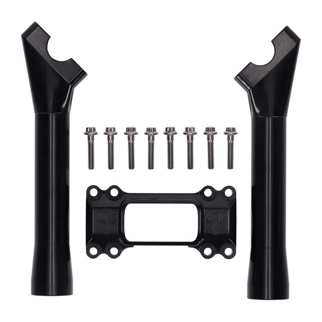 Indian Larry Motorcycles 8" Brooklyn Brawler Risers, Black - Milwaukee 8 Risers Indian Larry Motorcycles