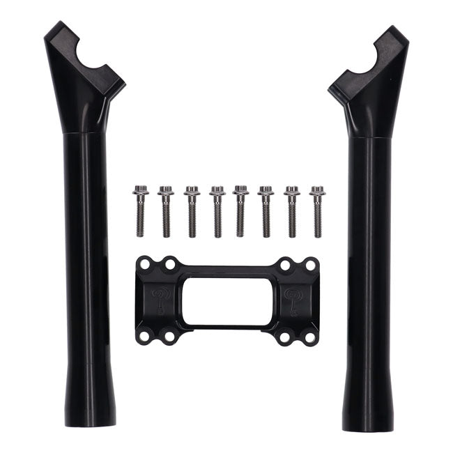 Indian Larry Motorcycles 10" Brooklyn Brawler Risers, Black - Milwaukee 8 Risers Indian Larry Motorcycles