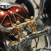 Indian Larry Motorcycles 2" Throwback Risers, Polished Brass Risers Indian Larry Motorcycles