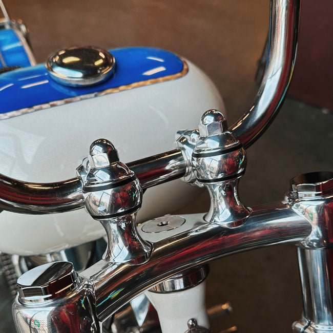 Indian Larry Motorcycles 2" Throwback Risers, Polished Aluminum Risers Indian Larry Motorcycles