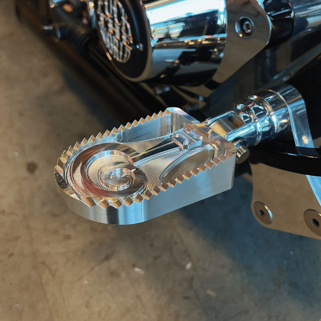 Indian Larry Motorcycles Question Everything Foot Pegs, Aluminium - Big Twin Rider Pegs Indian Larry Motorcycles