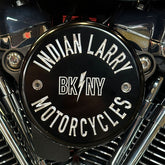 Indian Larry Motorcycles BK/NY Air Cleaner Cover, Gloss Black & Aluminium - S&S Stealth air cleaner kit Air Cleaner Cover Indian Larry Motorcycles