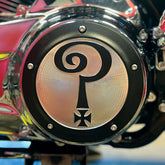 Indian Larry Motorcycles BK/NY Air Cleaner Cover, Matte Black & Aluminum - S&S Stealth air cleaner kit Derby Cover Indian Larry Motorcycles