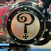 Indian Larry Motorcycles BK/NY Air Cleaner Cover, Gloss Black & Aluminum - S&S Stealth air cleaner kit Derby Cover Indian Larry Motorcycles