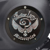 Indian Larry Motorcycles Indian Larry Logo Derby Cover, Matte Black - 18+ Softail Derby Cover Indian Larry Motorcycles