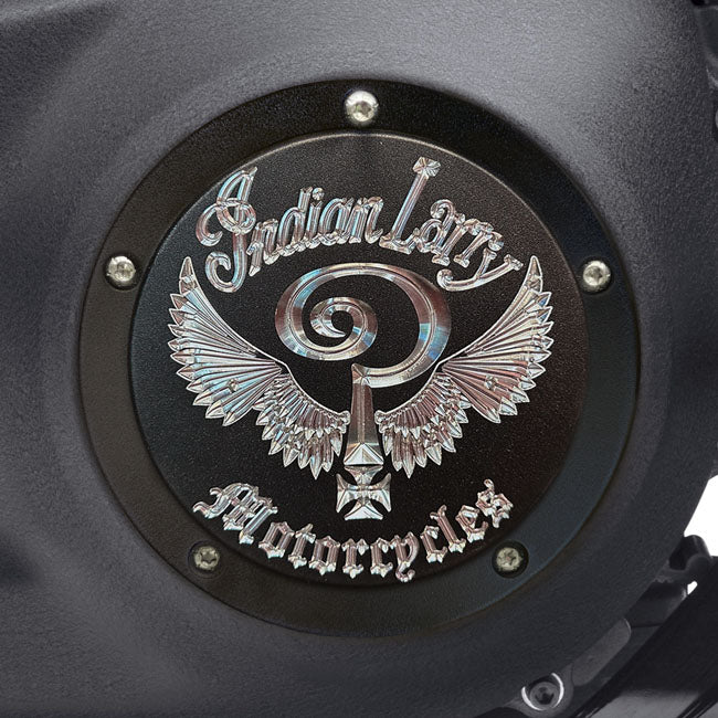 Indian Larry Motorcycles Indian Larry Logo Derby Cover, Matte Black - 18+ Softail Derby Cover Indian Larry Motorcycles