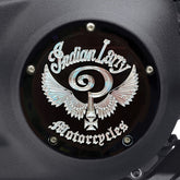 Indian Larry Motorcycles Indian Larry Logo Derby Cover, Gloss Black - 18+ Softail Derby Cover Indian Larry Motorcycles