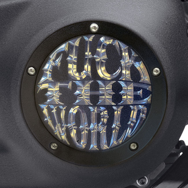 Indian Larry Motorcycles FTW Derby Cover, Matte Black & Aluminum - 18+ Softail Derby Cover Indian Larry Motorcycles