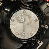 Indian Larry Motorcycles Question Mark 5 Hole Points Cover, Polished Aluminum - Twin Cam & Milwaukee 8 Point Covers Indian Larry Motorcycles