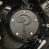 Indian Larry Motorcycles Question Mark 5 Hole Points Cover, Matte Black - Twin Cam & Milwaukee 8 Point Covers Indian Larry Motorcycles
