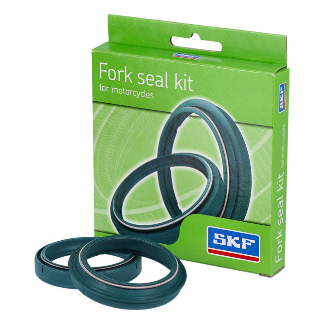 SKF, fork seal kit 39mm. Green. (one fork tube) FORK SEAL KITS Skf