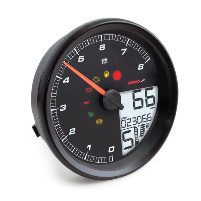 Koso North America Hd 05 Multifunction Meter Dyna Multi Fit Black Bezel Speedometers Koso North America