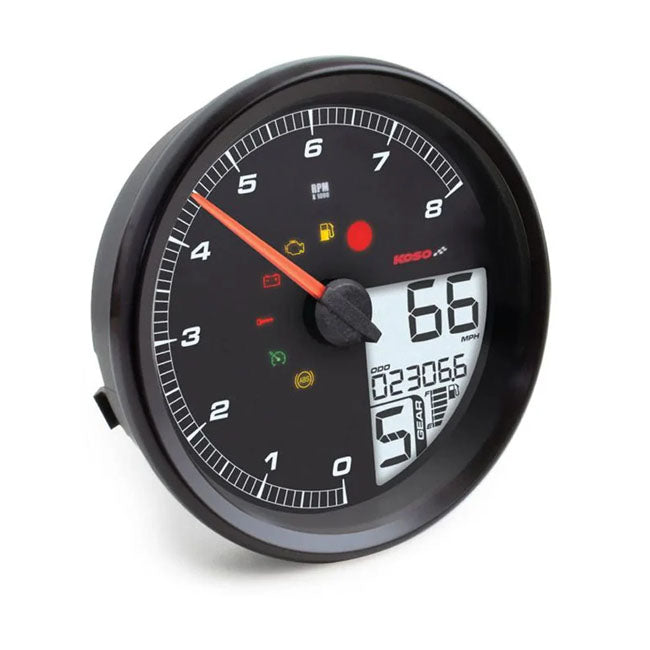 Koso North America Hd 05 Multifunction Meter Dyna Multi Fit Black Bezel Speedometers Koso North America