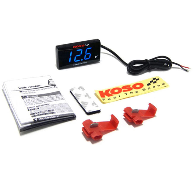 KOSO, Super-Slim digital volt meter. Blue digits Koso