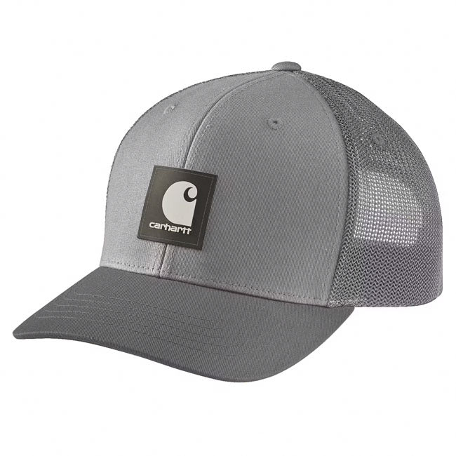 Carhartt Twill Mesh Back Logo Patch Cap, Asphalt Caps Carhartt