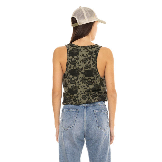 Von Dutch AOP Skull female top khaki TANK TOPS WOMEN Von Dutch