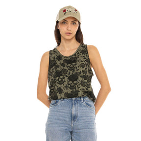 Von Dutch AOP Skull female top khaki TANK TOPS WOMEN Von Dutch
