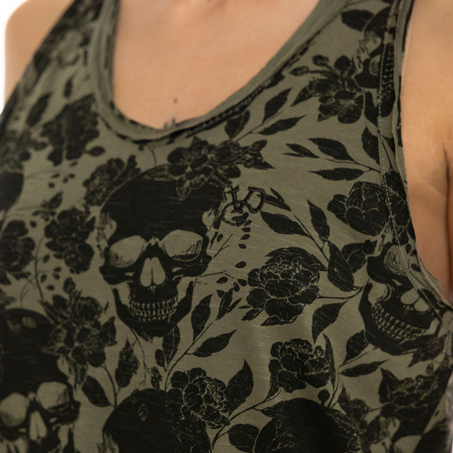 Von Dutch AOP Skull female top khaki TANK TOPS WOMEN Von Dutch