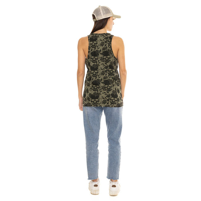 Von Dutch AOP Skull female top khaki TANK TOPS WOMEN Von Dutch