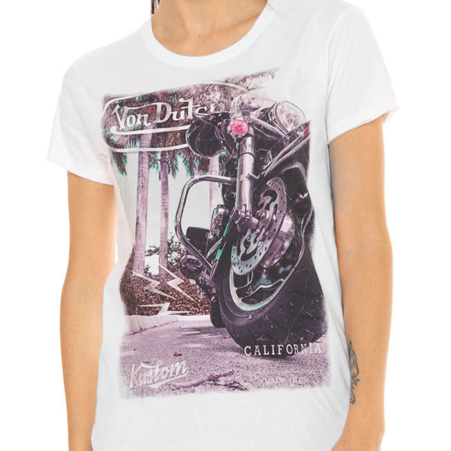 Von Dutch Moto female t-shirt white T-SHIRTS Von Dutch