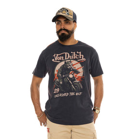 Von Dutch Wolfy t-shirt navy T-SHIRTS Von Dutch