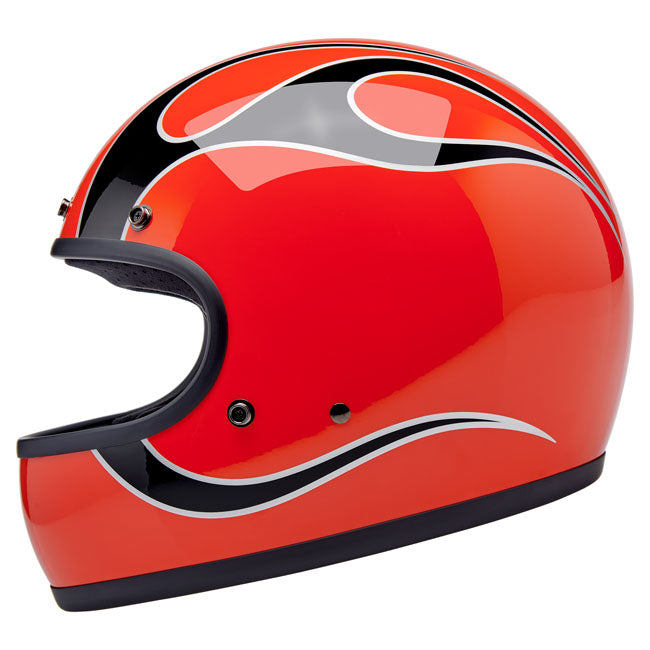 Biltwell Gringo helmet Comp Orange Flames HELMETS Biltwell