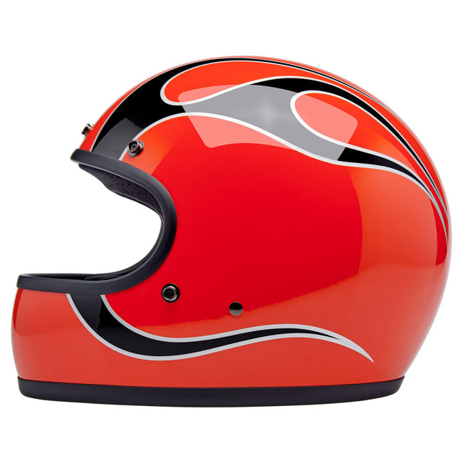 Biltwell Gringo helmet Comp Orange Flames HELMETS Biltwell