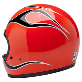 Biltwell Gringo helmet Comp Orange Flames HELMETS Biltwell