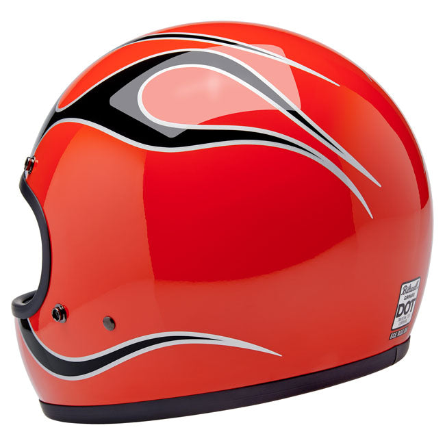 Biltwell Gringo helmet Comp Orange Flames HELMETS Biltwell