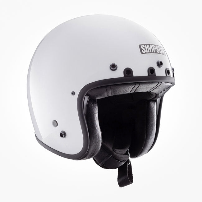 Simpson Chopper Helmet, White Open Face Helmet Simpson Helmets