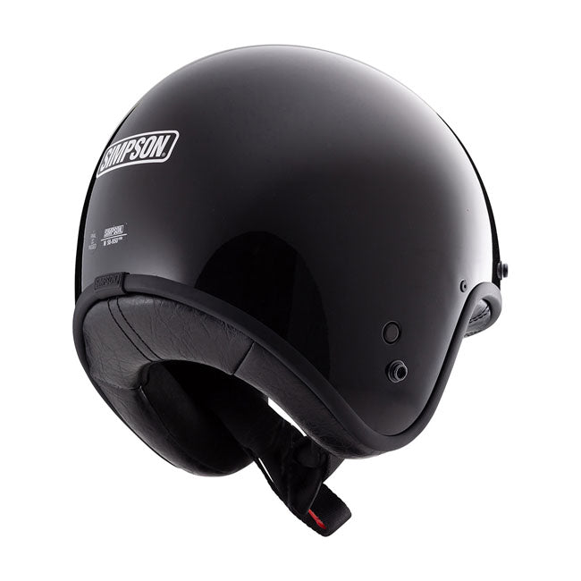 Simpson Helmets Chopper Helmet, Black Open Face Helmet Simpson Helmets