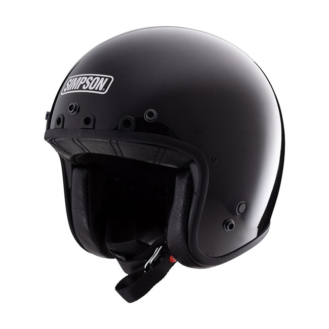 Simpson Helmets Chopper Helmet, Black Open Face Helmet Simpson Helmets