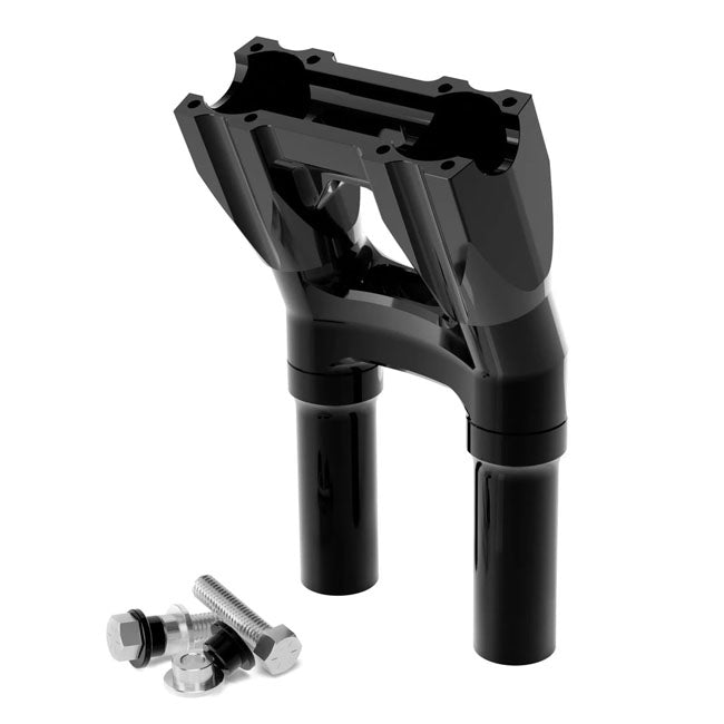 1-1/8 Topless Isolated & Kickback Risers 8" Rise, Black Handlebar Kraus Motor Co. Default Title
