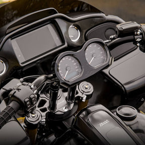 Kraus Motor Co. LUX Riser Top Plate, Black Anodized - 15-23 Touring Riser And Speedo Top Clamp Set Kraus Motor Co.
